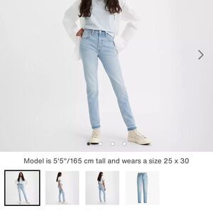 Levi’s 501 skinny light wash denim jeans button fly, size‎ 32